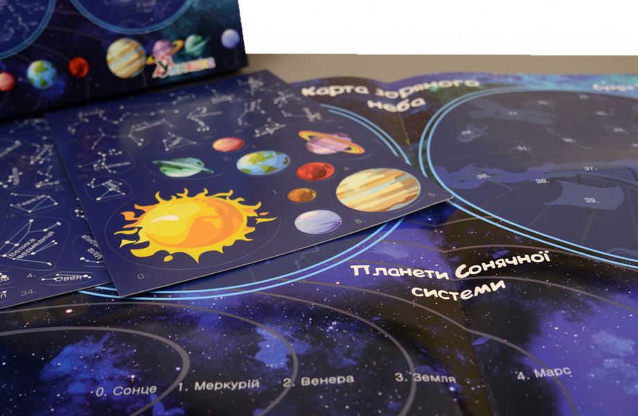 Игра с многоразовыми наклейками "Карта звездного неба" на укр. языке (KP-007) KP-007 фото