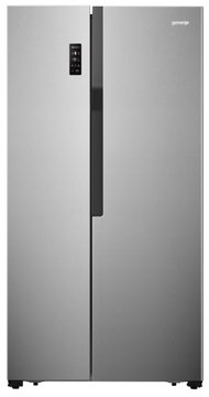 Холодильник SBS Gorenje, 179х65х91см, 2 двери, 334(174)л, А+, NF+, Зона св-ти, диспенсер, LED Диспл, Серый NS9FSWD NRS918EMX фото