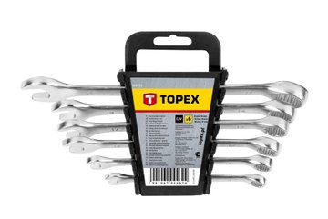 Ключи гаечные TOPEX, набор 6 ед., комбинированные, 8-17 мм, CrV (35D755) 35D755 фото