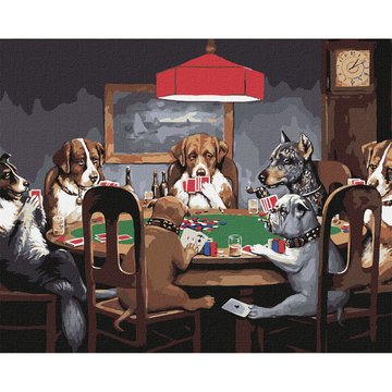Картина за номерами "Собаки грають у покер ©Кассіус Кулідж" Ідейка 40х50 см (KHO4327) KHO4327 фото