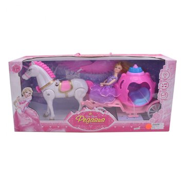 Игрушечная карета с лошадью и куклой 686-770/1 музыкальная Pink 686-770(Pink) фото