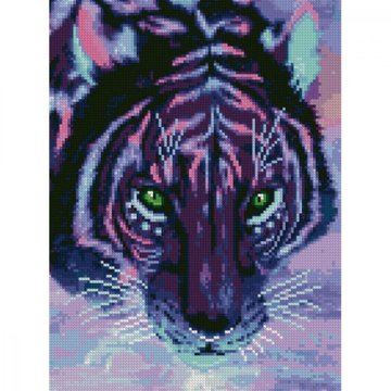 Алмазная мозаика "Фиолетовый тигр" Strateg 30х40 см (HX132) HX132 фото