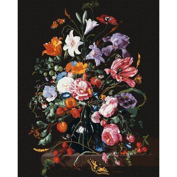 Картина за номерами "Ваза з квітами та ягодами" &copy; Jan Davidsz. de Heem Ідейка 40х50 см (KHO3208) KHO3208 фото