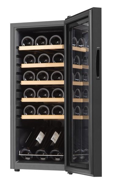 Холодильник Philco для вина, 77x34.5x45, холод.відд.-50л, зон - 1, бут-18, диспл, підсвітка, чорний (PW18KF) PW18KF фото