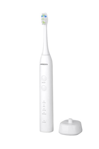 Електрична зубна щітка Ardesto ETB-112W біла/2 насадки /індукційна зарядна база з конектором USB/IPX7 ETB-112W - Уцінка ETB-112W фото