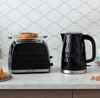 Электрочайник Russell Hobbs Honeycomb, 1.7л, пластик, черный - Уцінка 26051-70 фото