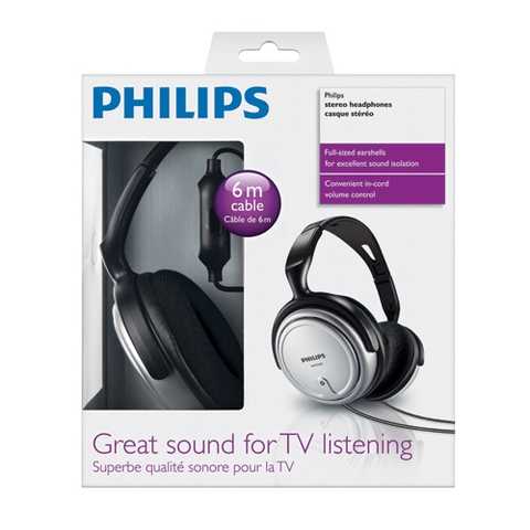 AURICULAR PHILIPS SHP2500 TV CABLE 6M