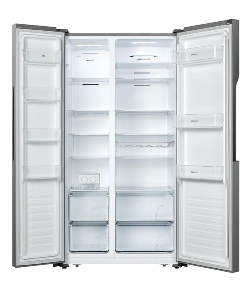 Холодильник SBS Gorenje, 179х64х91см, 2 двері, 334( 174)л, А++, NF+, Інв. , Зона св-ті, Зовн. Диспл, Нерж (NRS918EMX) NRS918EMX фото