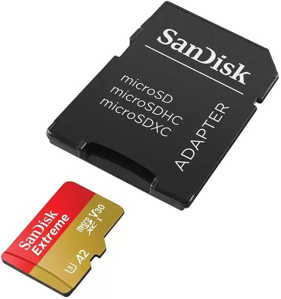 Карта пам'яті SanDisk microSD 128GB C10 UHS-I U3 R190/W90MB/s Extreme V30 + SD (SDSQXAA-128G-GN6MA) SDSQXAA-128G-GN6MA фото