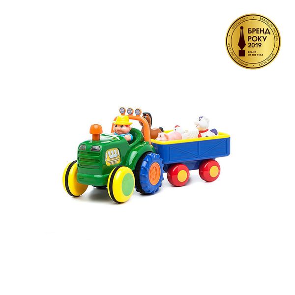 Іграшка на колесах - ТРАКТОР З ТРЕЙЛЕРОМ (на колесах, світло, озвуч. українською мовою) (24753) 024753 фото