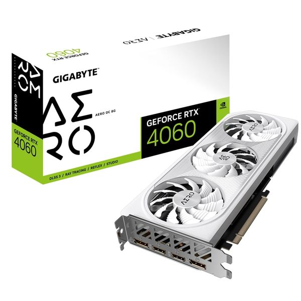 Відеокарта GIGABYTE GeForce RTX 4060 8GB GDDR6 AERO OC (GV-N4060AERO_OC-8GD) GV-N4060AERO_OC-8GD фото