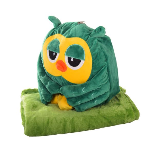 Мягкая игрушка-плед P1975 сова 30 см + плед 150*115 см Зеленый (P1975(Green)) P1975(Green) фото