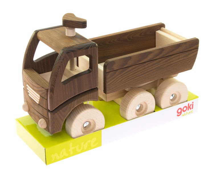 Машинка деревянная Самосвал (натуральный) Goki (55914) 55914 фото