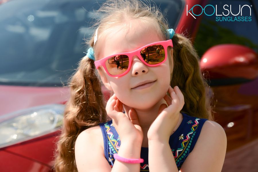 Дитячі сонцезахисні окуляри Koolsun неоново-рожеві серії Wave (Розмір: 3+) KS-WANP003 KS-WABA003 фото