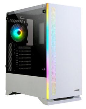 Корпус Zalman S5, без БЖ, 1xUSB3.0, 2xUSB2.0, 1x120mm Black fan, 1x120mm RGB fan, TG Side Window, ATX, білий (S5WHITE) S5WHITE фото