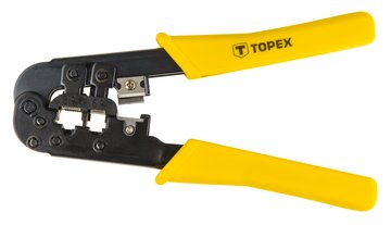 Кліщі обтискні TOPEX, для обтиску наконечників 6P, 8P, кусачки, в комплекті по 12 наконечників, 185мм 32D408 фото