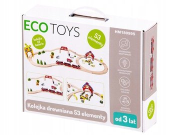 Дерев'яна залізниця Ecotoys з потягом на батарейках (HM180995) HM180995 фото