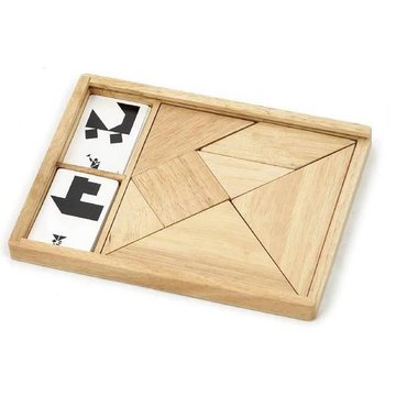 Гра-головоломка Viga Toys Дерев'яний танграм нефарбований, 7 ел. (56301) 56301 фото
