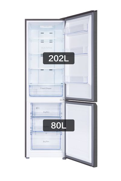 Холодильник з нижн. мороз. камерою TCL , 183х55х63см, 2 дв., Х- 203л, М- 72л, A+, NF, Нерж (RB275GM1110) RB275GM1110 фото