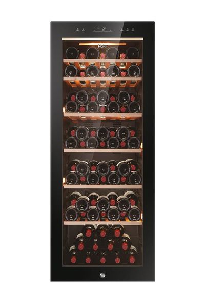 Холодильник Haier для вина, 127x49.7х58.5, мороз.отд.-190л, зон - 2, бут-77, ST, дисплей, черный HWS77GDAU1 HWS84GA фото