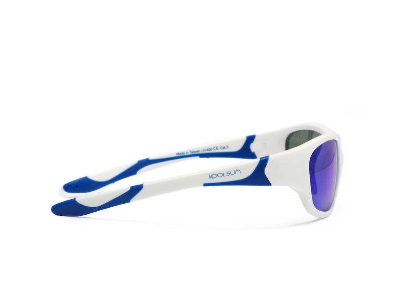Дитячі сонцезахисні окуляри Koolsun біло-блакитні серії Sport (Розмір: 6+) KS-SPWHSH006 KS-SPBLSH006 фото
