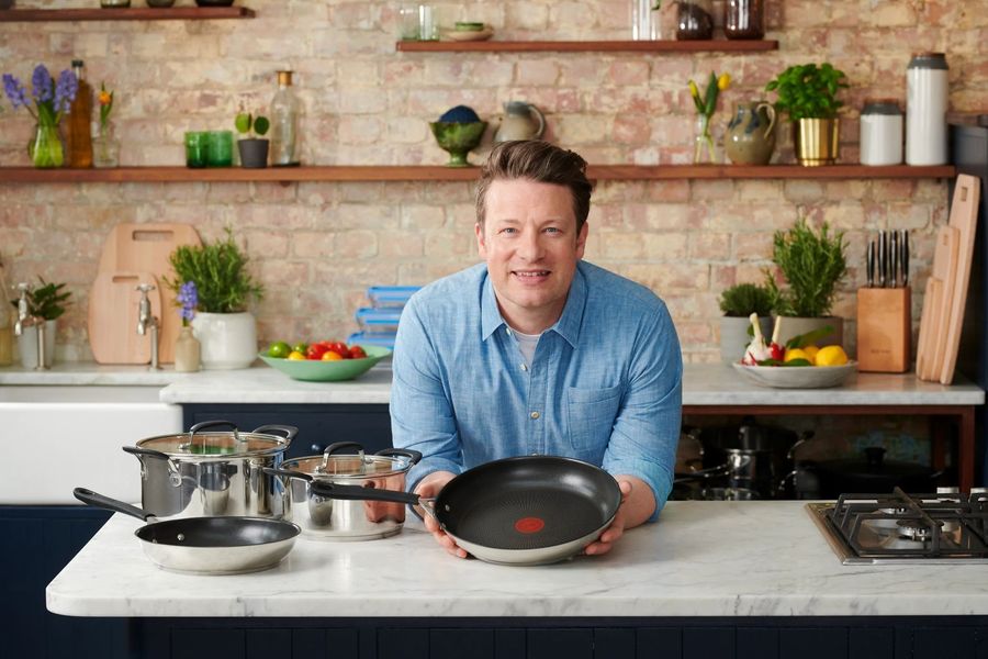Сковорідка гриль Tefal Jamie Oliver Home Cook, 26 см, нержавіюча сталь, БЕЗ кришки (E3039075) E3039075 фото