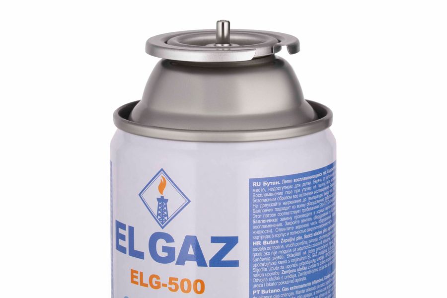 Балон-картридж газовый EL GAZ ELG-500, бутан 227г, цанговый, для газовых горелок и плит, одноразовый, 24шт в упаковке (104ELG-500-24) 104ELG-500-24 фото
