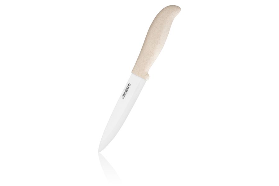 Нож керамический слайсерный Ardesto Fresh 12.5 см, бежевый, керамика/пластик (AR2124CS) AR2124CS фото
