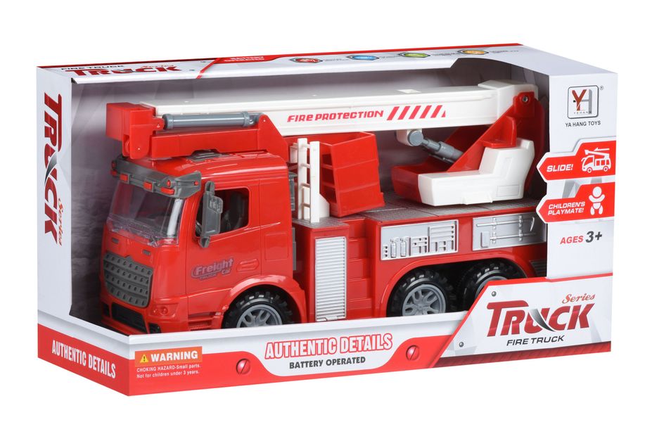 Машинка инерционная Truck Пожарная машина с подъемным краном Same Toy (98-617Ut) 98-617Ut фото