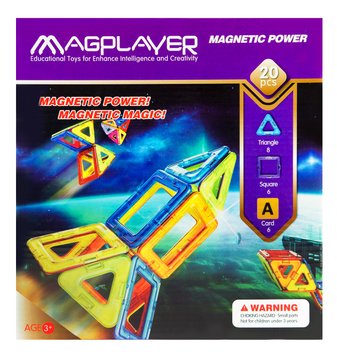 Конструктор магнітний 20 од. (MPA-20) MagPlayer MPA-20 - Уцінка MPA-20 фото