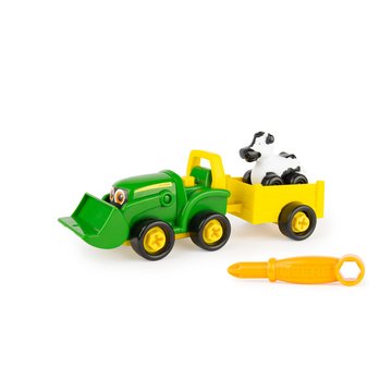 Ігровий набір-конструктор John Deere Kids Трактор із ковшем і причепом (47209) 47209 фото