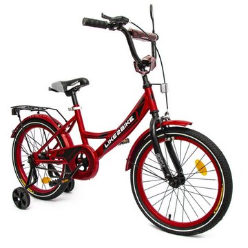 Велосипед детский 2-х колесный 18'' 211801 (RL7T) Like2bike Sky, бордовый, рама сталь, со звонком 211805 фото