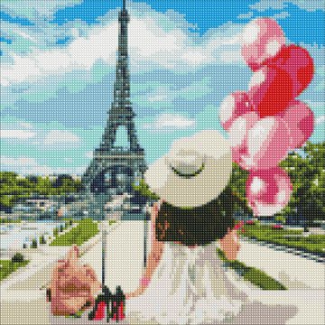 Алмазная мозаика "Гуляя по улицам Парижа" Идейка 40х40 см (AMO7074) AMO7074 фото
