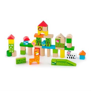 Дерев'яні кубики Viga Toys Зоопарк, 50 шт., 3 см (50286) 50286 фото