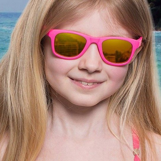 Дитячі сонцезахисні окуляри Koolsun неоново-рожеві серії Wave (Розмір: 3+) - Уцінка KS-WANP003 фото