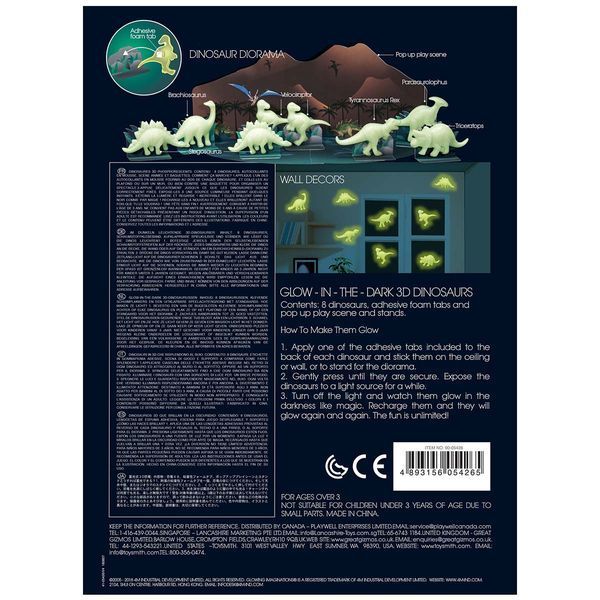 Набір сяючих 3D-наклейок 4M Динозаври (00-05426) 00-05426 фото