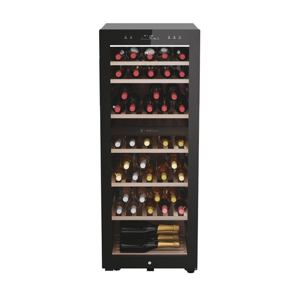 Холодильник Haier для вина, 190x59.5х63.9, мороз.отд.-450л, зон - 1, бут-247, ST, дисплей, черный HWS247GGU1 HWS77GDAU1 фото