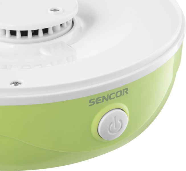 Сушарка для продуктів Sencor, 250Вт, поддонов -2.6x23см, диаметр-23см, сітка для ягід в компл., пластик , зелений SFD757GG фото