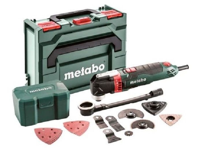 Многофункциональный инструмент Metabo MT 400 QUICK, 400Вт, 11000-18500 об/мин, угол качания 1.6 градусов, набор насадок, Metaloc, 1.4кг (601406700) 601406700 фото