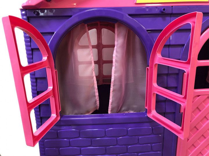 Дитячий ігровий Будиночок зі шторками фіолетово-рожевий DOLONI 02550/1 пластиковий 02550/2 фото