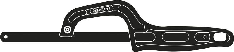 Ножівка по металу Stanley Mini Hacksaw, міні, тримач полотна, пластмаса, 300мм 0-20-807 фото