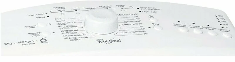 Пральна машина Whirlpool вертикальна, 6кг, 800, A++, 60см, білий (AWE6080UA) AWE6080UA фото