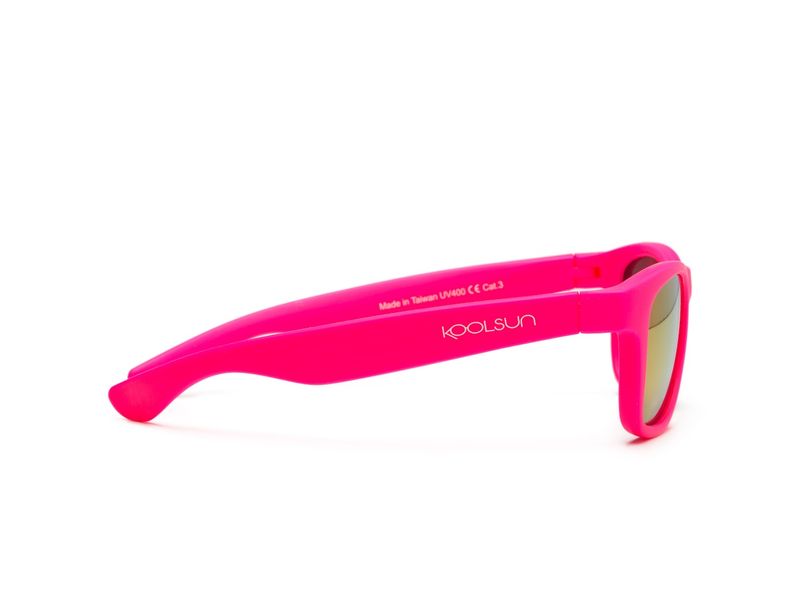 Детские солнцезащитные очки Koolsun неоново-розовые серии Wave (Размер: 3+) - Уцінка KS-WANP003 фото