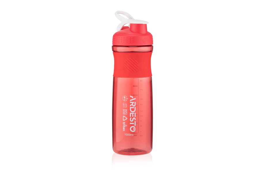 Пляшка для води Ardesto Smart bottle 1000 мл, червона, тритан (AR2204TR) AR2204TR фото