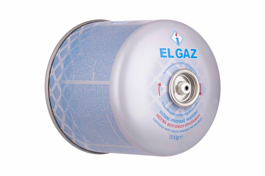 Баллон-картридж газовый EL GAZ ELG-800, бутан 500 г, для газовых горелок, с двухслойным клапаном, одноразовый (104ELG-800) 104ELG-800 фото