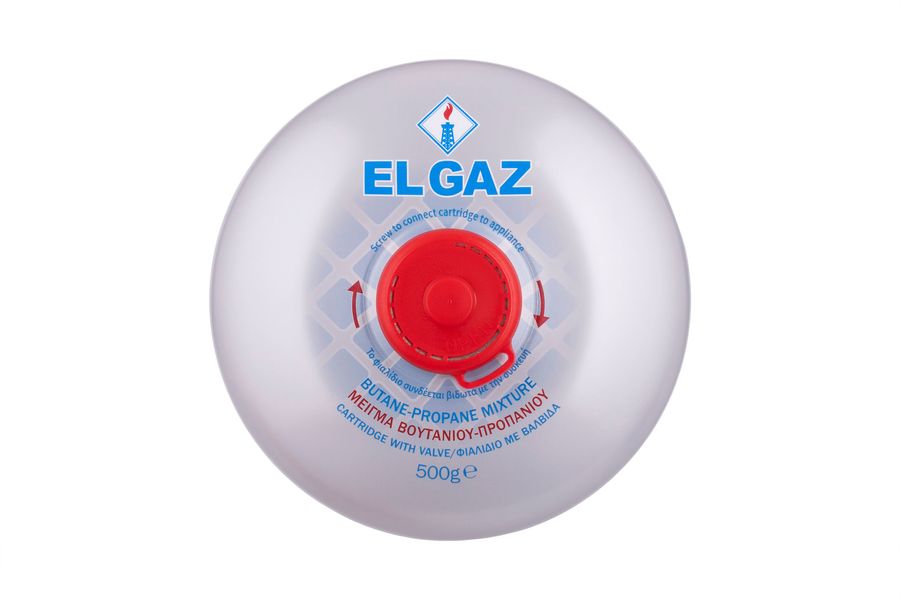 Баллон-картридж газовый EL GAZ ELG-800, бутан 500 г, для газовых горелок, с двухслойным клапаном, одноразовый (104ELG-800) 104ELG-800 фото