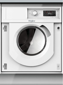 Пральна машина Whirlpool вбудовувана фронтальна, 7кг, 1400, A+++, 60см, дисплей, пара, інвертор, білий BIWMWG71484E фото