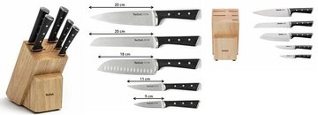Набір ножів Tefal Ice Force, 5пр., з дерев'яною колодкою, нержавіюча сталь, платик, чорний (K232S574) K232S574 фото