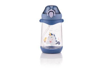 Бутылка для воды Ardesto Unicorn детская 500 мл, синяя, пластик AR2250PU фото