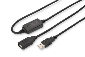 Подовжувач DIGITUS USB 2.0 Active Cable, A/M-A/F, 15м, чорний - Уцінка DA-73101 фото